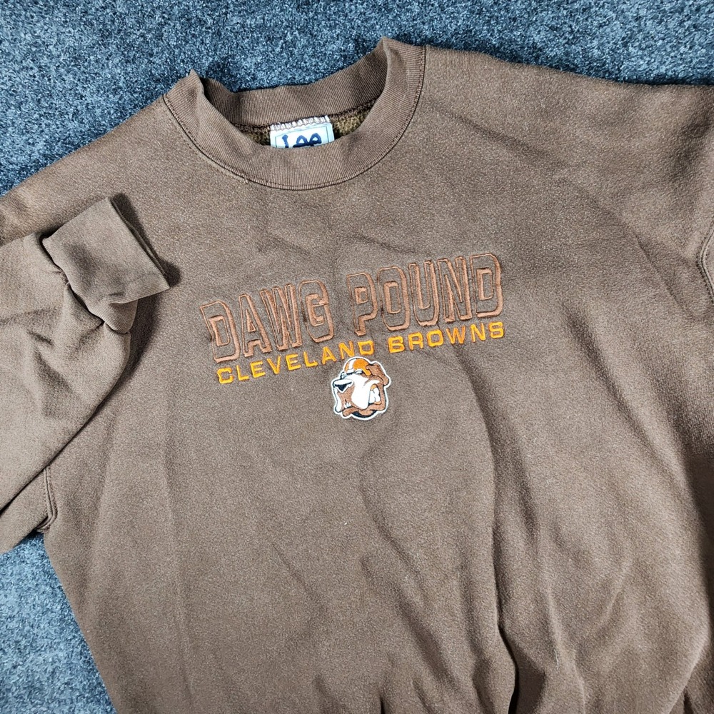 Lee Sport Cleveland Browns Dawg Pound Sweatshirt Mens XL Brown Vintage Logo